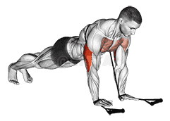 Band close-grip push-up demonstration