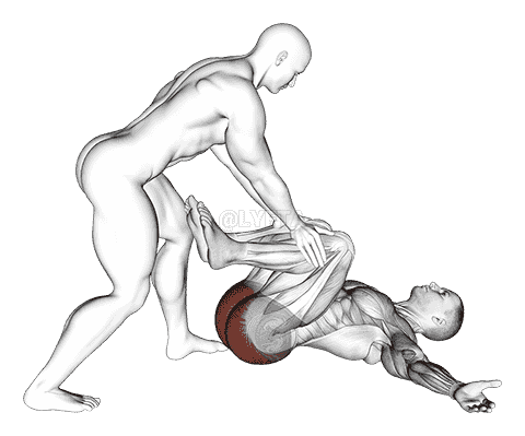 Assisted Lying Hip Stretch In Supine Position demonstration