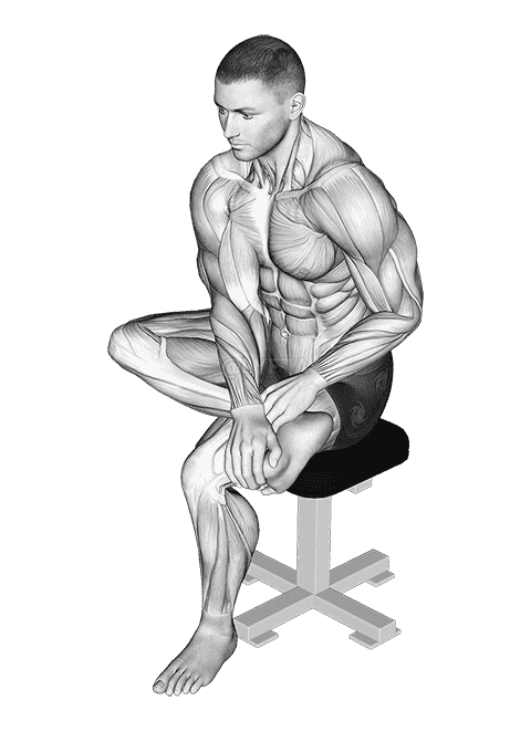 Seated Toe Flexor And Foot Inverter Stretch demonstration