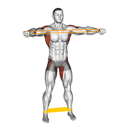 Resistance Band Standing Front Warming-up demonstration