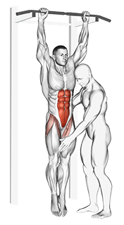 Assisted Hanging Knee Raise exercise demonstration