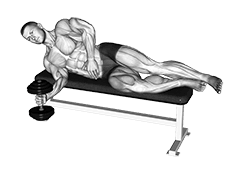Dumbbell Lying Supination exercise demonstration for Forearms, Dumbbell