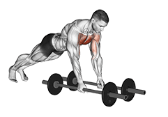 Floor Fly exercise demonstration for Chest, Barbell