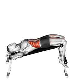 Incline Twisting Sit-up exercise demonstration for Waist, Body weight