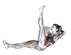 Lying Scissor Crunch exercise demonstration for Waist, Body weight