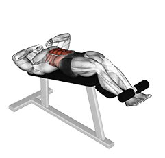 Negative Crunch exercise demonstration for Waist, Body weight