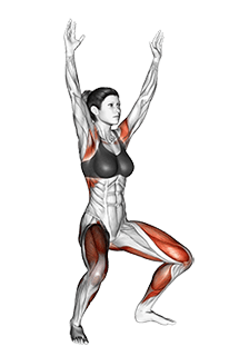 Squat Jacks exercise demonstration for Cardio, Body weight
