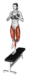 Step up Crossover exercise demonstration for Cardio, Body weight