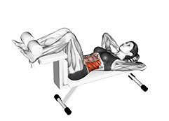 Twisting Crunch exercise demonstration for Waist, Body weight