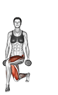 Dumbbell Curtsey lunge exercise demonstration