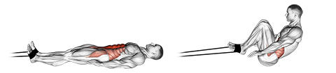Band jack knife sit-up exercise demonstration
