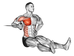 Band one arm twisting chest press exercise demonstration