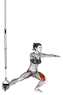 Suspension Abduction Lunge exercise demonstration for Quadriceps, and Thighs, Suspension