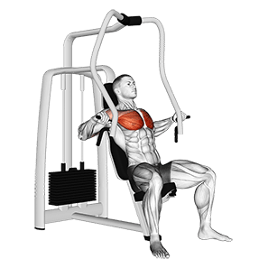 Lever Chest Press exercise demonstration for Chest, Leverage machine