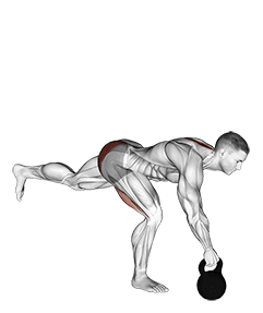 Kettlebell One Legged Deadlift exercise demonstration for Hips, Kettlebell