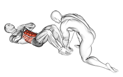 Assisted Sit-Up exercise demonstration for Waist, Assisted