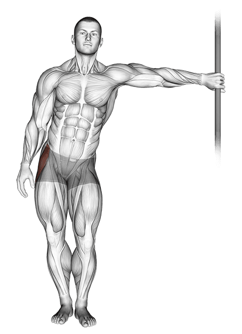 Leaning Abductor Stretch exercise demonstration for Hips, Body weight