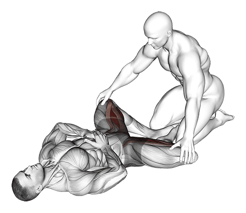 Assisted Lying Adductors Stretch exercise demonstration