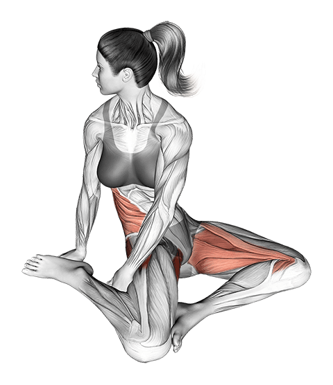Sitting Rotational Hip Stretch exercise demonstration