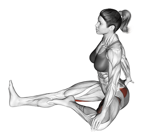 Sitting One Leg External Stretch exercise demonstration for Hips, Body weight