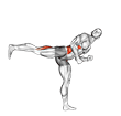 Spin Back Kick. Kickboxing exercise demonstration for Plyometrics, Body weight