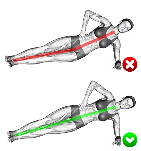 Side Plank - Butt exercise demonstration for Waist, Body weight