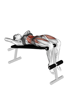 Decline Sit up exercise demonstration for Waist, Body weight