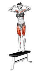 Side Jump Step Up exercise demonstration for Thighs, Body weight