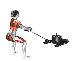 Power Sled Pull Row exercise demonstration