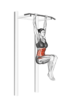 Hanging Pike exercise demonstration for Waist, Body weight