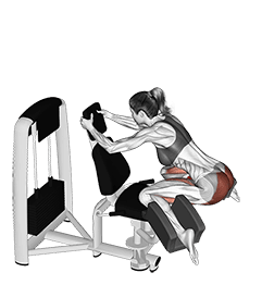 Lever Adduction Thrust exercise demonstration for Hips, Leverage machine