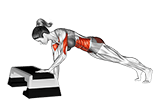 Plank Walk-Up exercise demonstration for Chest, and Waist, Body weight