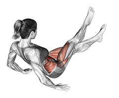 Scissors exercise demonstration for Waist, Body weight