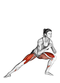 Side Lunge exercise demonstration for Quadriceps, and Thighs, Body weight