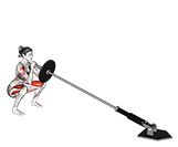 Landmine Squat and Press exercise demonstration for Thighs, Leverage machine