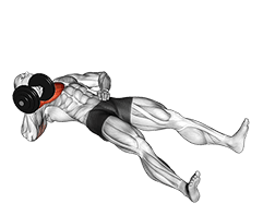 Dumbbell Alternating Floor Press exercise demonstration for Chest, Dumbbell