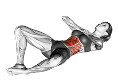 Groin Crunch exercise demonstration for Waist, Body weight