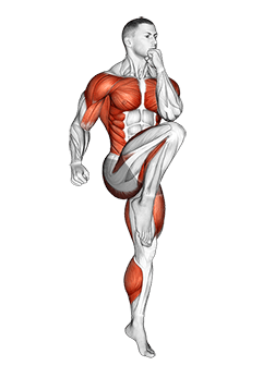 High Knee Skips exercise demonstration for Cardio, Body weight