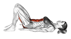 Pelvic Tilt exercise demonstration for Hips, and Waist, Body weight