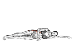 Lying Full Leg raise exercise demonstration for Hips, Body weight