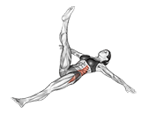 Iron Cross Stretch exercise demonstration for Hips, Body weight