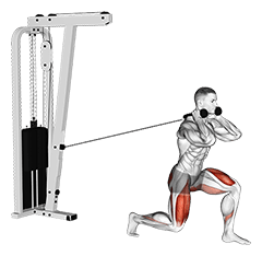 Cable Forward Lunge exercise demonstration