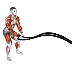 Battling Ropes Inside Circle exercise demonstration