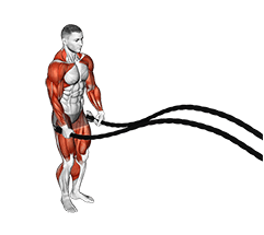 Battling Ropes Jumping Jack exercise demonstration