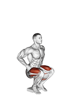 Narrow Squat from Deficit exercise demonstration
