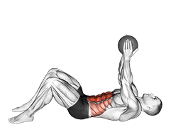 Crunch with Medicine Ball exercise demonstration
