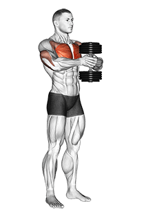 Dumbbell Svend Press exercise demonstration for Chest, Dumbbell