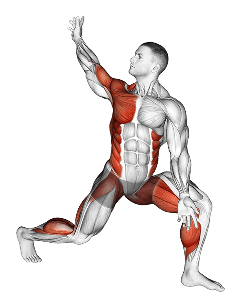 Warming-up in Lunge exercise demonstration