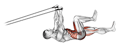 Band Upper Body Lying Air Bike exercise demonstration for Hips, and Waist, Band