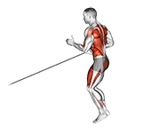 Band Jump Lunge with Single Arm Row exercise demonstration